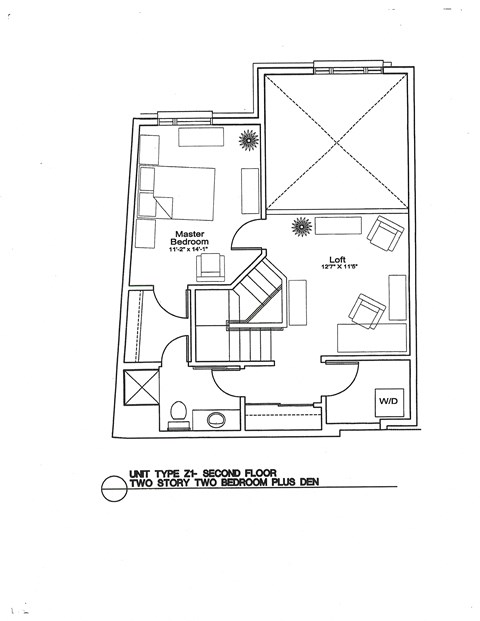 Floor plan for 2 beds, 2 baths, 1399 sqft